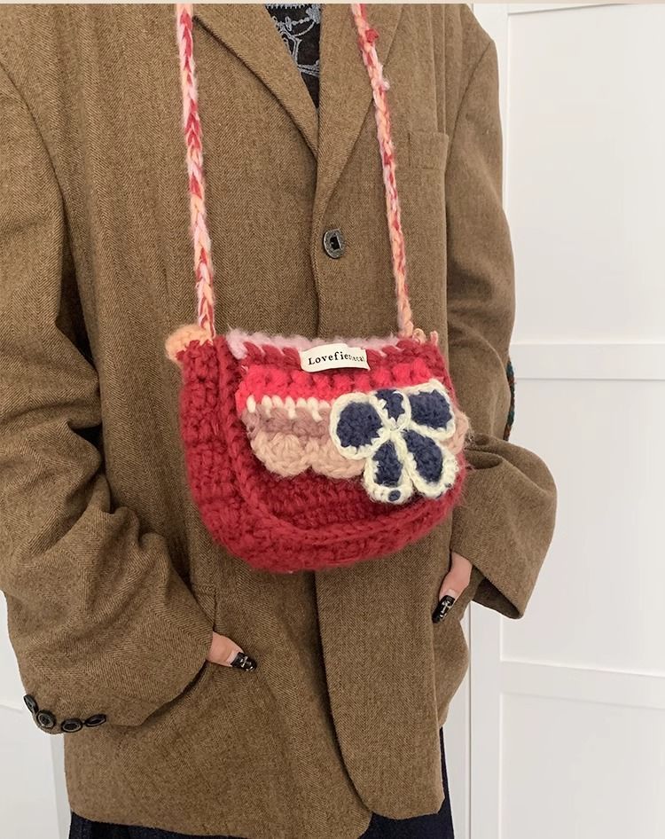 Versione coreana della borsa a tracolla da donna in lana con fiocco dolce_voghion.com