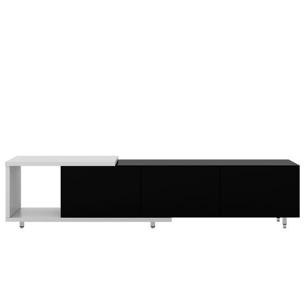 U-Can 70.1''-100'' Modern Stylish TV Stand TV Cabinet For 80+inch TV, White+Black, (Old SKU:WF299723AAB) Date Of Expected Arrival: 11.25_voghion.com