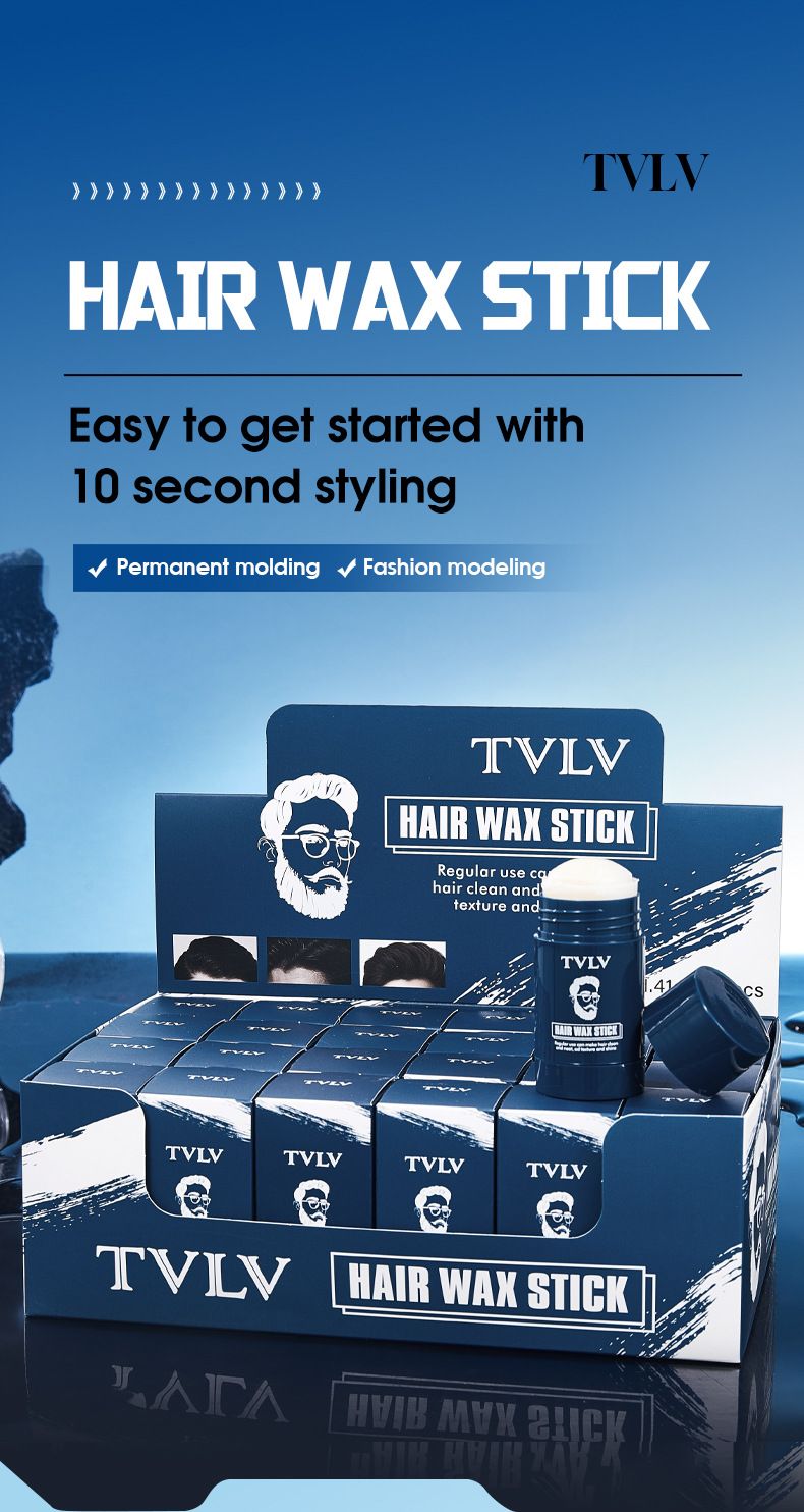 TVLV Wosk do stylizacji włosów dla mężczyzn Mocny lakier do włosów Zapach Gładki utrwalony wosk do włosów w sztyfcie Żel 40g_voghion.com