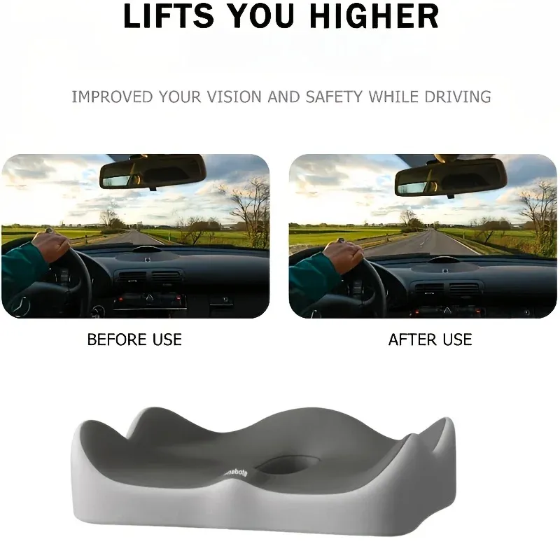  Ergonomisches Bürositzkissen 3-Zonen Memory Foam Lordosenstütze Kissen Atmungsaktiv Haltungskorrektur für Auto Büro Rollstuhl_voghion.com