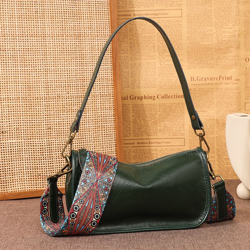 2022 Nuova borsa a tracolla singola in vera pelle da donna, versatile, alla moda, con strato superiore ascellare in pelle bovina conciata al vegetale e linfa d'albero_voghion.com