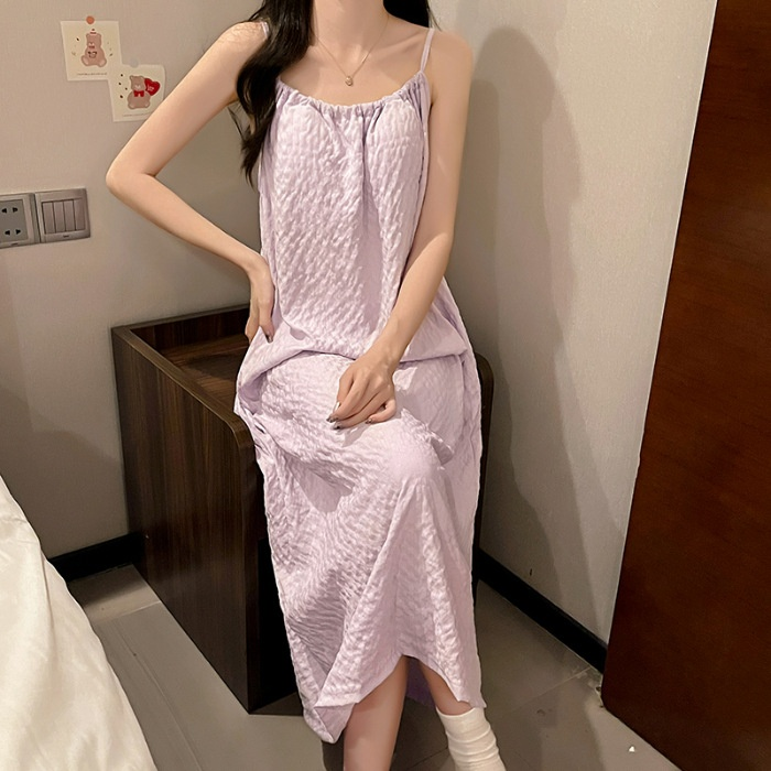 Gonna da notte con cinturino in cotone jacquard Cloud Celebrity Summer 2024, pigiama da donna in stile Pure Desire, fissata con_voghion.com