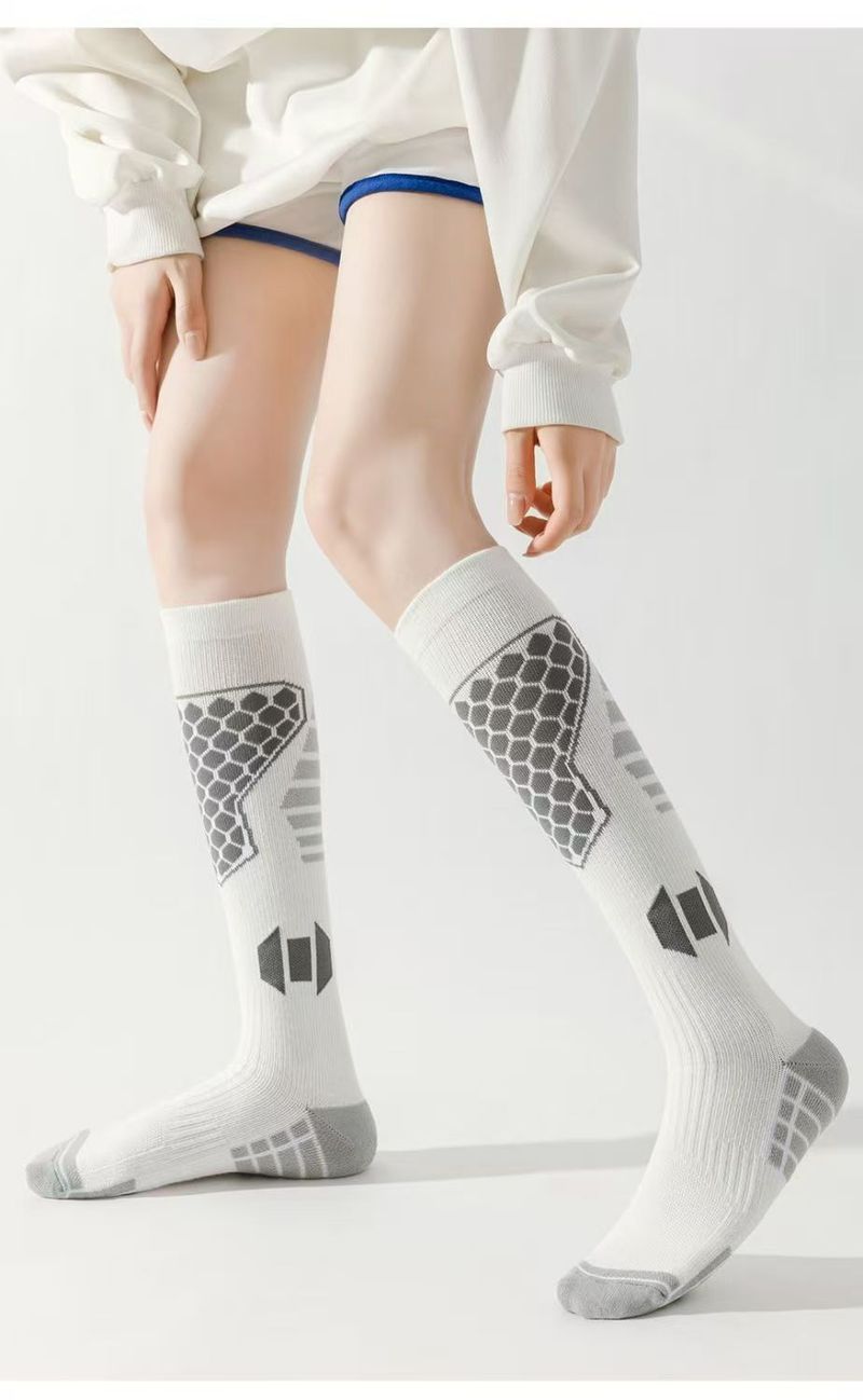 Skarpety kompresyjne damskie, zimowe, outdoorowe, górskie, wełniane, długie, grube, odporne na zimno_voghion.com