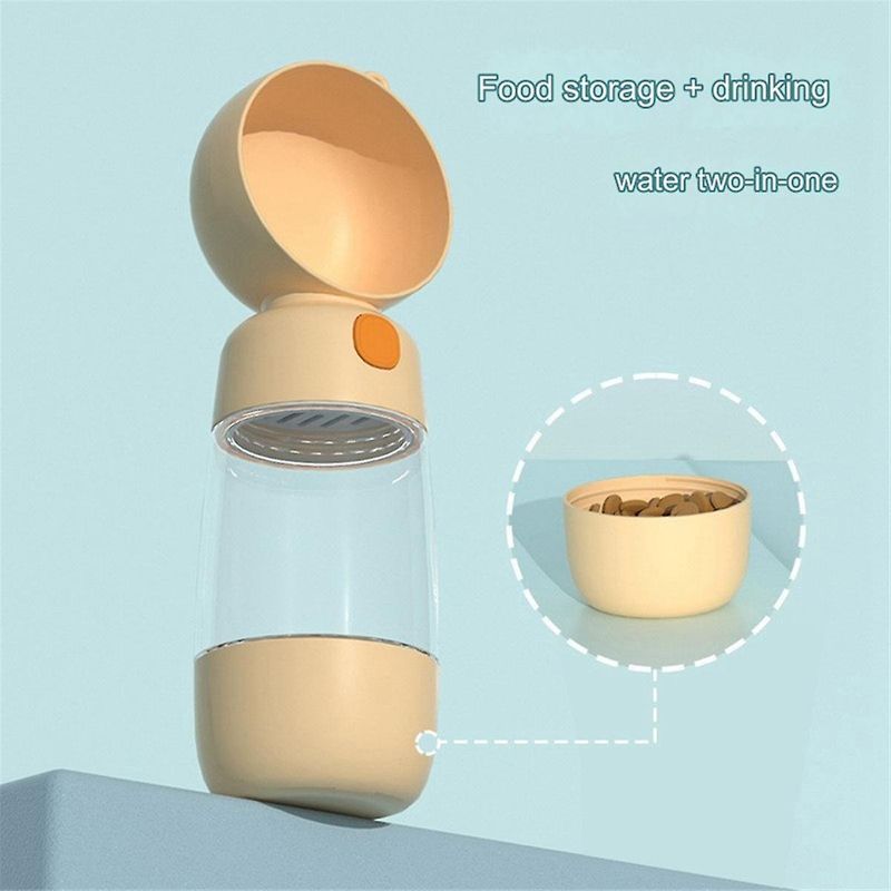 Bottiglia per acqua portatile per cani e gatti, 2 in 1, con dispenser per cibo, per viaggi e uso alimentare B_voghion.com