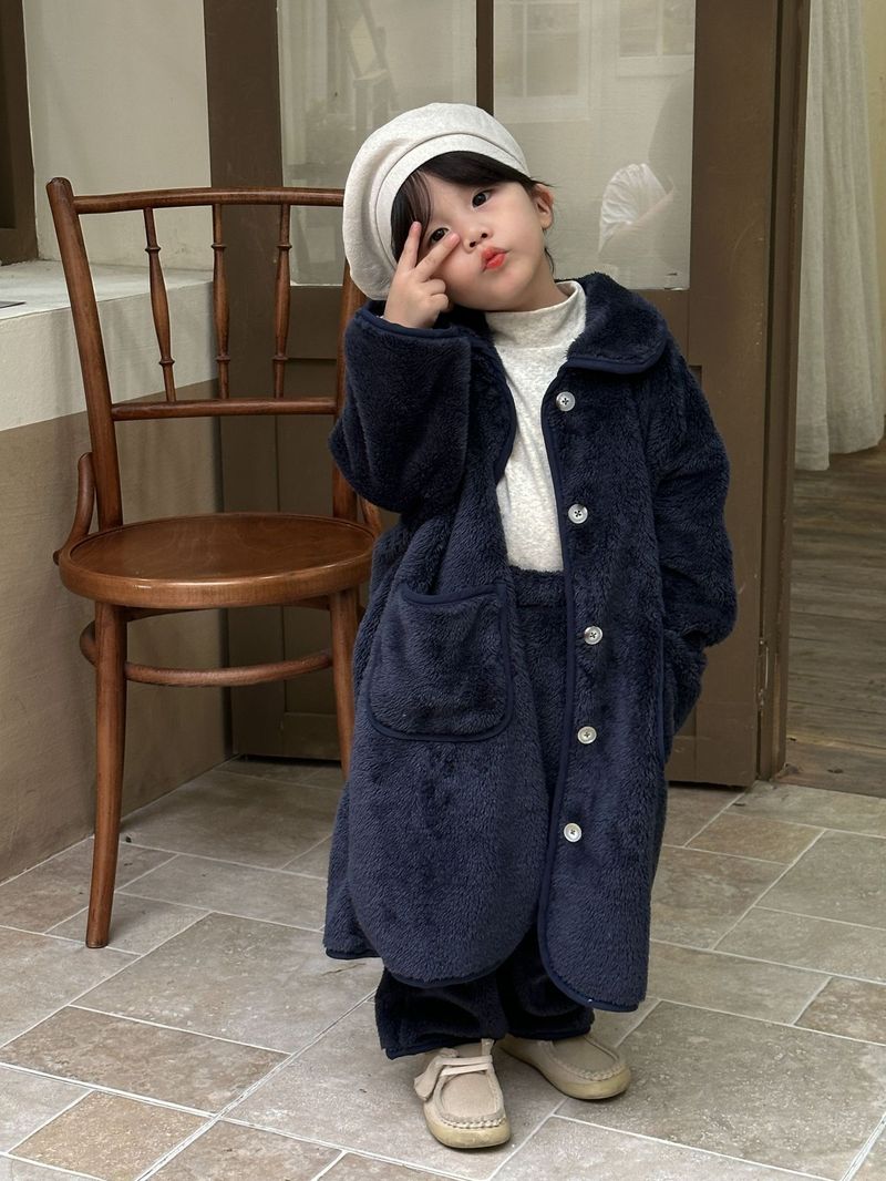 Pijamas de franela para niños, camisón largo de otoño/invierno para bebés, conjunto de ropa de casa de terciopelo Coral para niños y niñas_voghion.com