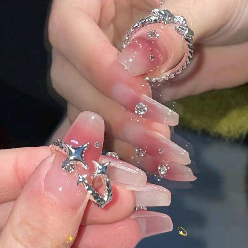 Bague tendance à quatre branches en zircon brillant pour filles Y2K, anneau ouvert en forme de cœur, papillon, fée, fête, tendance_voghion.com