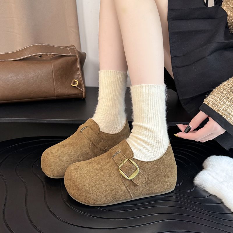 2025 Thick-Soled Fleece-Lined Warm Full-Coverage Shoes For Women New Fashion Versatile Lightweight Korean_voghion.com