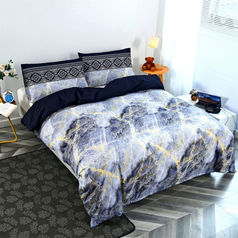 Conjunto de capa de edredom de algodão escovado de luxo estampado - roupa de cama macia tamanho casal/queen/king size para casa e dormitório universitário_voghion.com