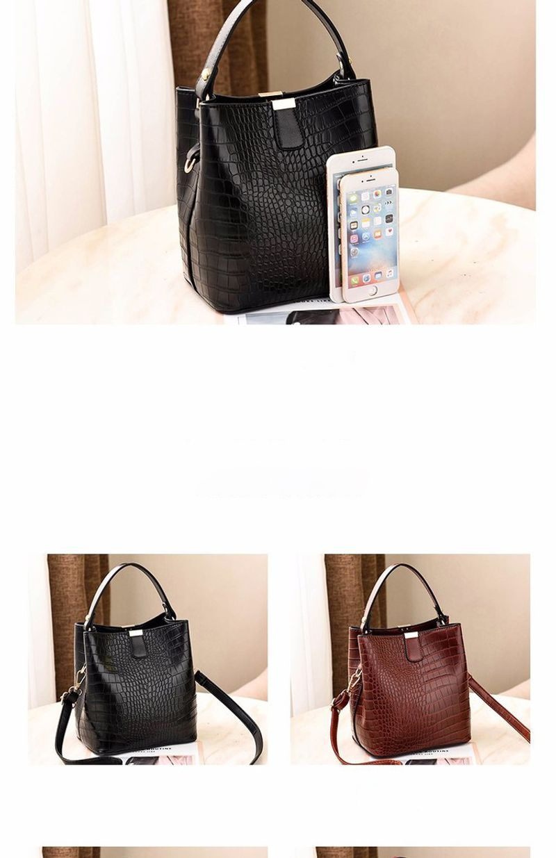 Borsa a tracolla monospalla da donna, con motivo a coccodrillo, alla moda, a secchiello_voghion.com