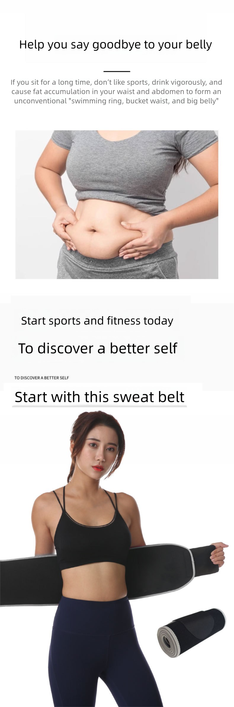 Schweiß Unterstützung Sport Fitness Running Training Yoga Bauch Atmungsaktiv Taille Gürtel Stretching_voghion.com