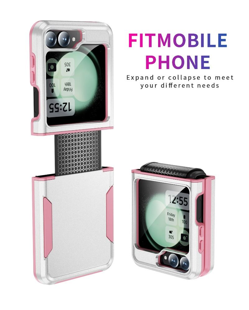 Elektroplatéiert Plastik Hard Shell Telefon Case fir Samsung Galaxy Z Flip 6 5 4 Flip6 Flip5 Flip4 Fall Präventioun Shockproof_voghion.com