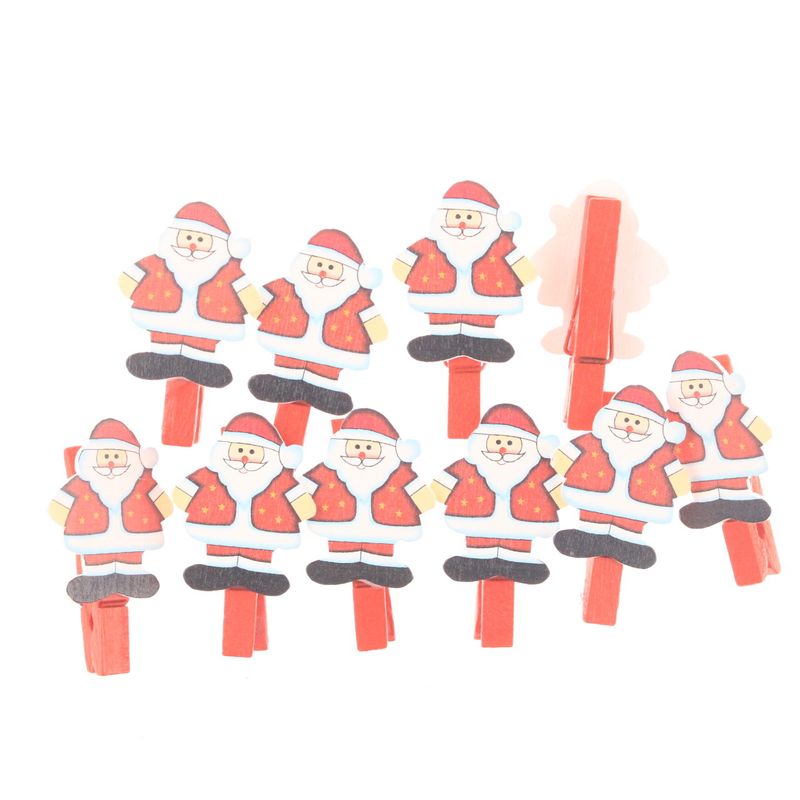Christmas series wooden clip cute cartoon Christmas tree postcard clip Christmas decoration clip 10 PCs/bag_voghion.com
