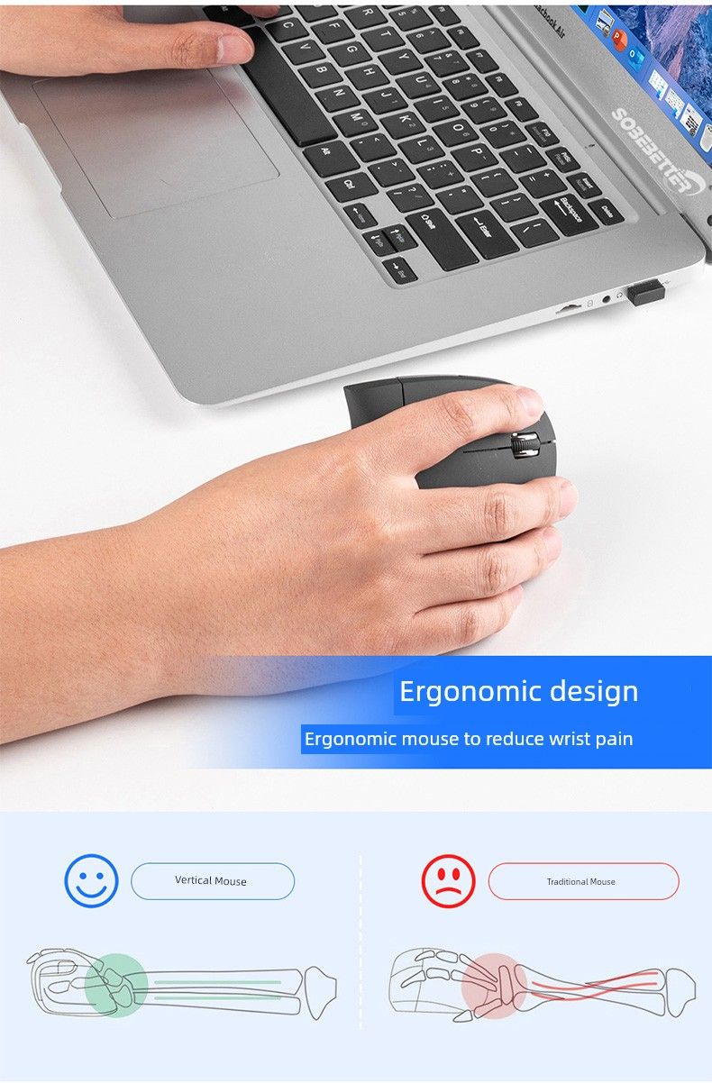 Bluetooth Dual-Mode Ergonômico Empresarial Vertical Sem Fio_voghion.com