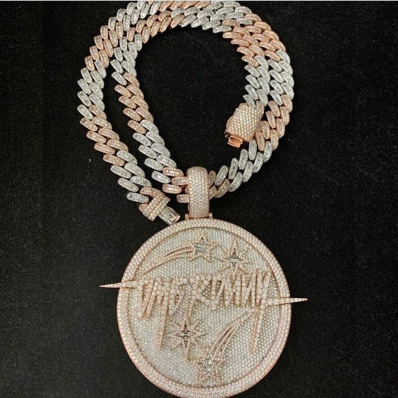 15mm Hip Hop VVS Diamond Baguette Cuban Link Chain Moissanite Sier Jewelry Box Necklaces Hiphop_voghion.com
