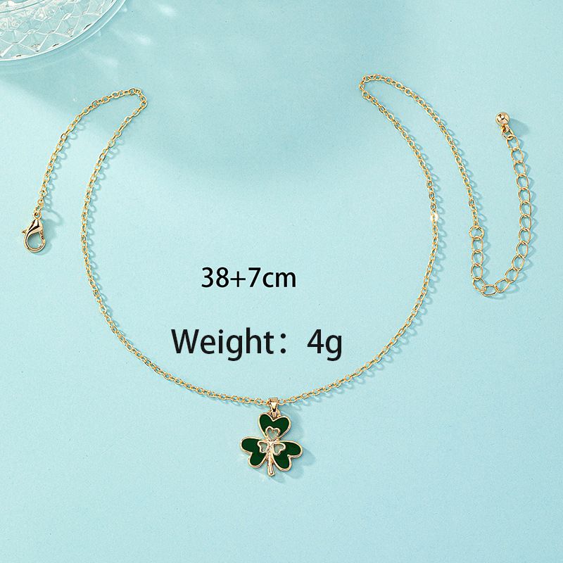 Naszyjnik Love Hollow Emerald Wisiorek Prosty Temperament Osobowość Naszyjnik na Obojczyk Dla Kobiet_voghion.com