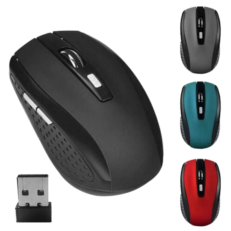 2,4 G drahtlose optische Maus 6 Tasten mit USB-Empfänger 2000 DPI mattierte Büro-Gaming-Mäuse für Gamer PC Notebook Laptop_voghion.com