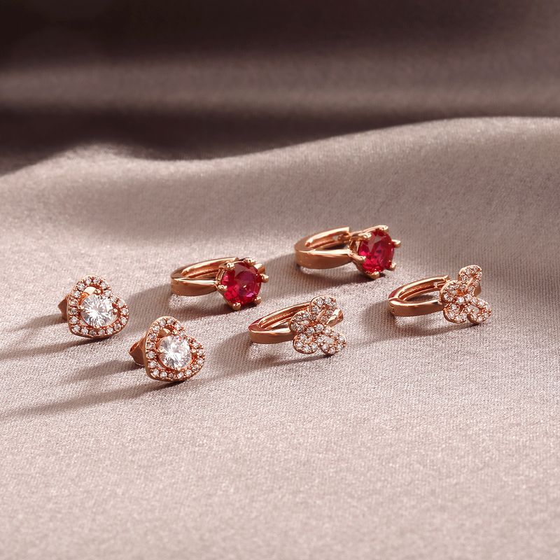 Women's Earrings Full Of Copper Zircon Butterfly Hip Hop Trendy Personality Earrings Love Earrings_voghion.com