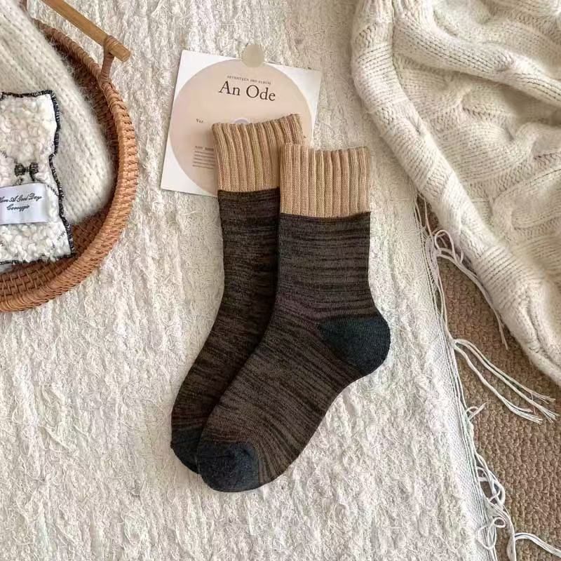 5 Paar Herrensocken Winterfleece Superdicke Thermosocken Kältebeständige Socken Mittellange Schlauchsocken Winterfleece-Socken_voghion.com