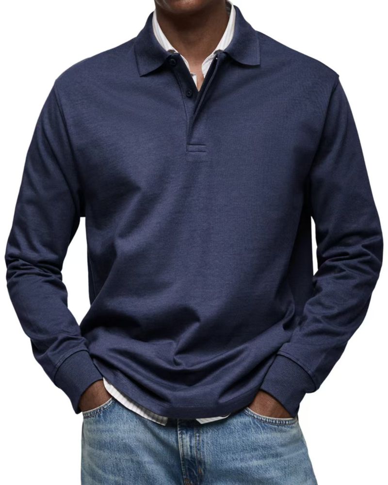 Klassisches Langarm-Button-Down-Hemd für Herren – atmungsaktives Polyester, schmale Passform, vielseitige Unifarben für Freizeit- und Bürokleidung_voghion.com