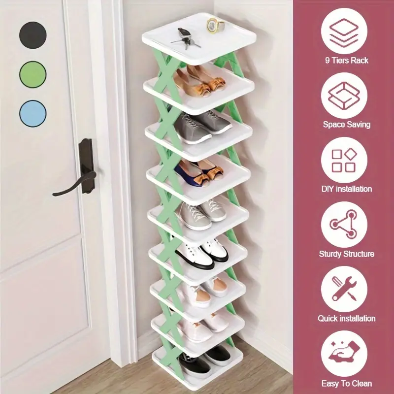 Lagerorganisator Abnehmbare Schuhregale Sparen Familienhaushaltsregal Mehrschichtiges einfaches Schuhregal Farbschrank_voghion.com