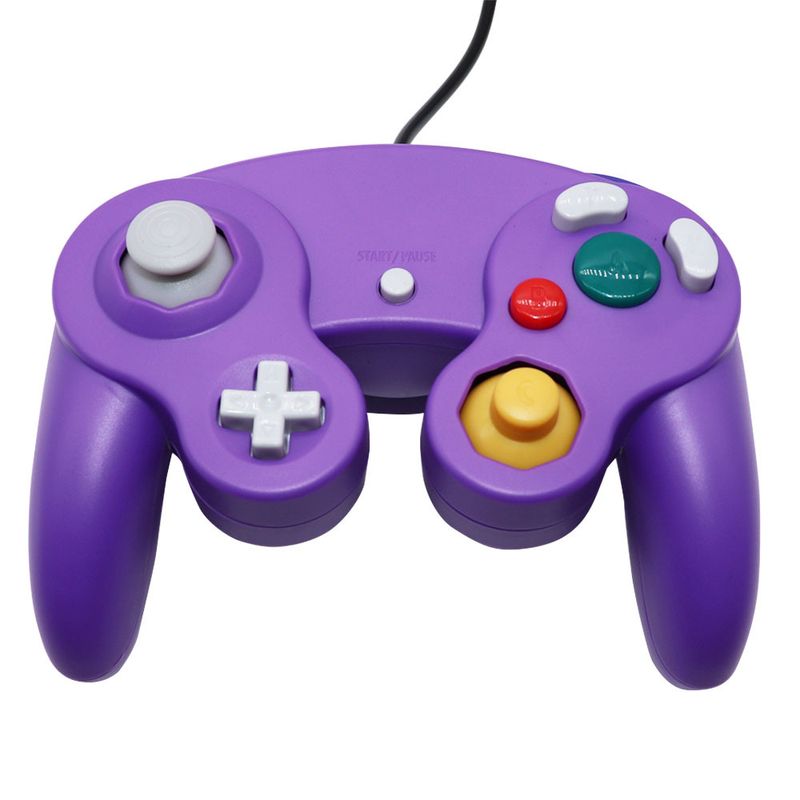 Game Single Three Point Blue Black White Silver GameCube Controller NGC Wired Console_voghion.com