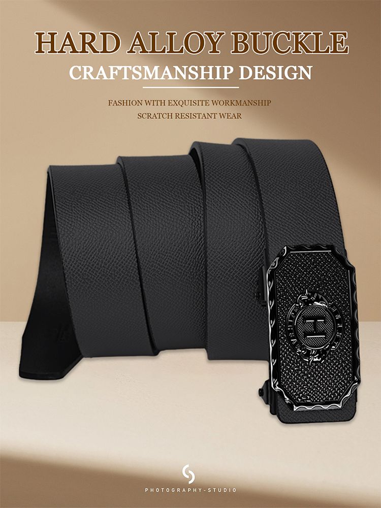 HOT New Fashion 12 Constellations Automatic Alloy Toothless Buckle Business Leather Men's Jeans High Quality PU_voghion.com