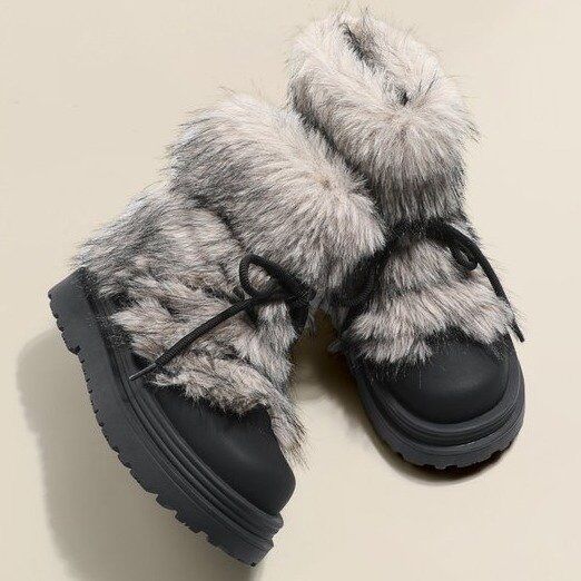 Scarponi da sci da donna caldi foderati in pile, autunno/inverno 2025, nuovi stivali casual corti in pelle scamosciata spessa_voghion.com