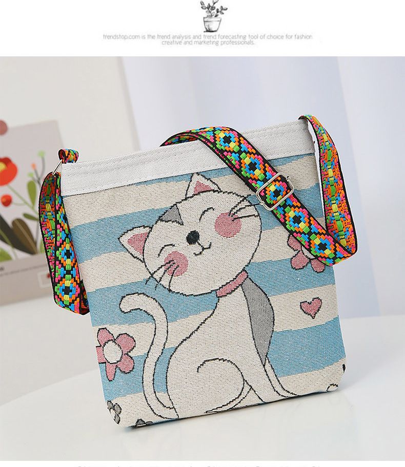 Borsa a tracolla da donna con motivo a gufo e elefante, borsa a tracolla da donna per uscire, borsa in tessuto etnico con ricamo jacquard bifacciale_voghion.com