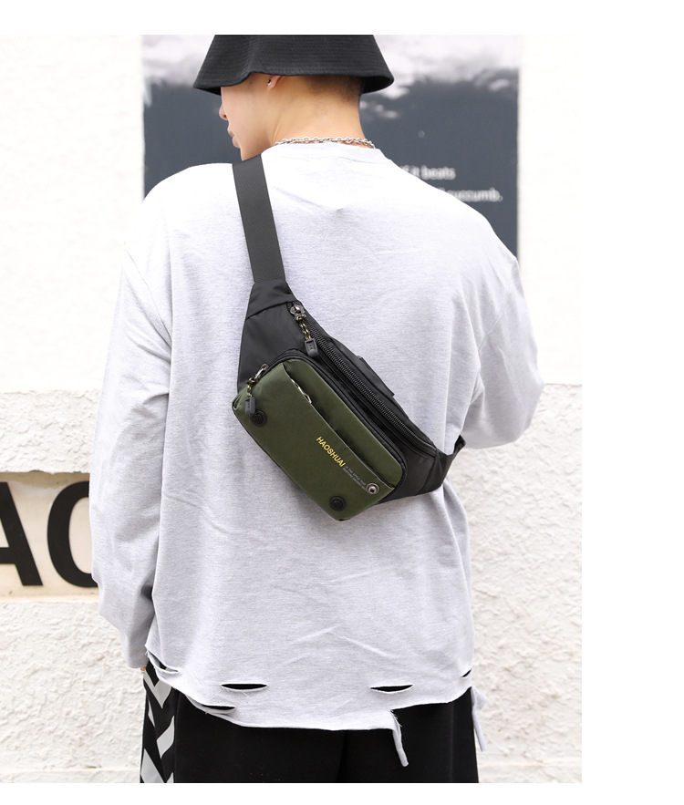 Neue multifunktionale Outdoor-Taille Casual Herren Brust Mode Trend Crossbody Reise kleine Tasche_voghion.com