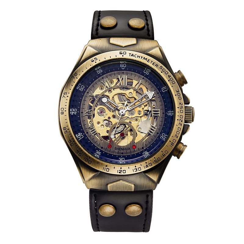 Orologio meccanico automatico da uomo con cinturino cavo bifacciale Orologio da uomo alla moda meccanico_voghion.com