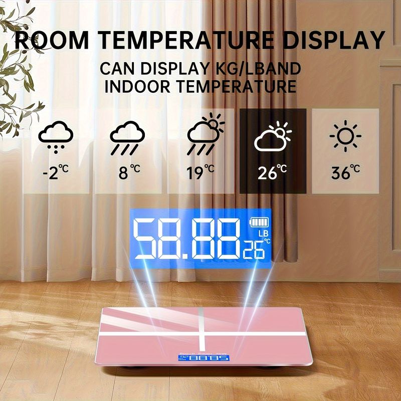 Bilancia digitale per bagno - Alta precisione, fino a 180 kg/396,8 libbre, ampio display LCD, attrezzatura per ufficio per la misurazione della massa corporea_voghion.com