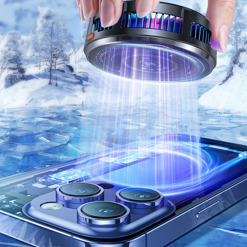 8 Mobile Phone Cooler Round Shaped Semiconductor Cooling Fan Radiator For IOS Android Magnetic Heat Sink_voghion.com