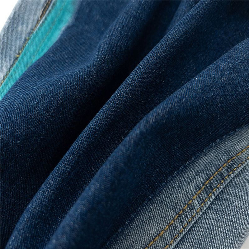 Herrenbekleidung Retro High Street Jeans Splashed Ink Graffiti Splicing Washed Micro Horns Unisex Trendy_voghion.com