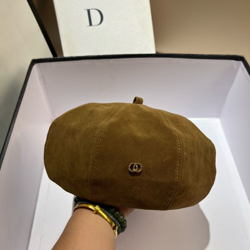 Autunno nuovo blu navy opaco, piccolo stile profumato, basco ottagonale in pelle anti-velluto a doppio cerchio, versatile per bambini_voghion.com