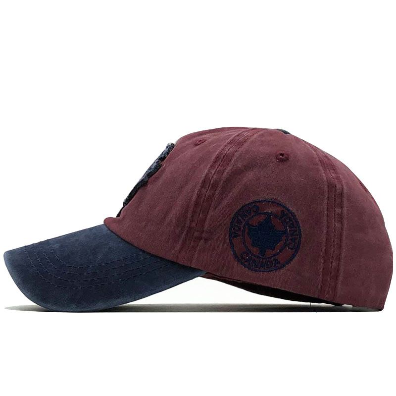 Unisex Color blocked washed retro distressed duckbill cap, versatile men's cap, women's cap, sun protection duckbill cap, sun visor cap_voghion.com
