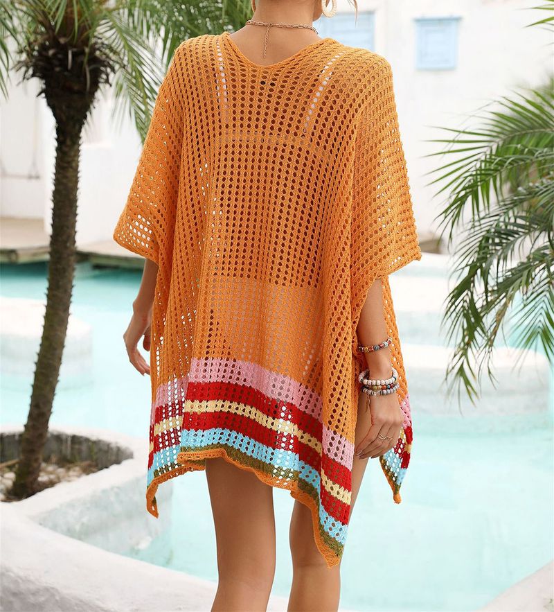 "Women's Loose Beach Cover-Up Knit Crochet Bikini Swimsuit Wrap Lightweight Breathable Summer Boho Style"_voghion.com