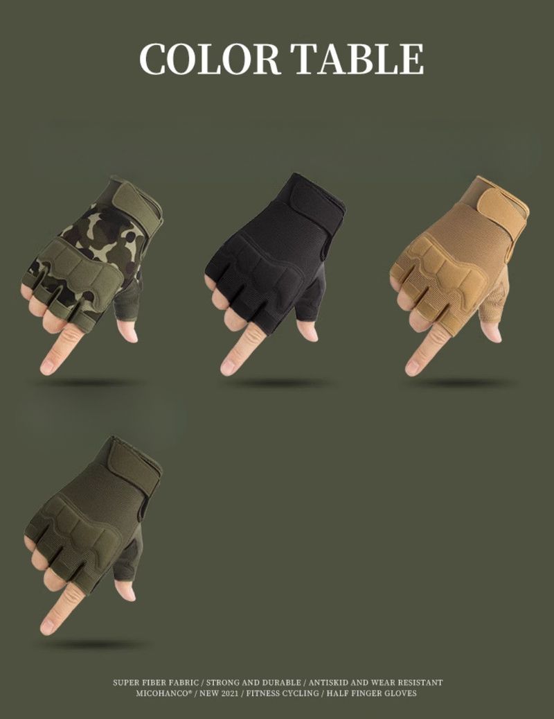 Cycling Tactical Half Finger Unisex Protective Anti-Slip Wear-Resistant Gloves Essential For Fighting Fishing Fitness_voghion.com