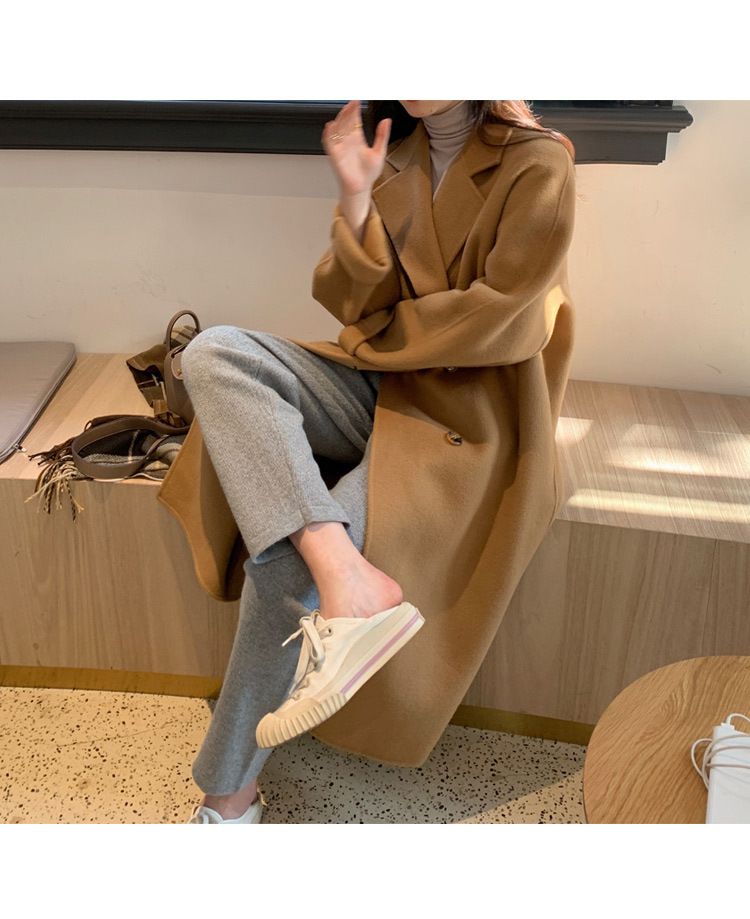 Women's Clothing Woolen coat for women autumn and winter new style loose mid length style temperament high end small size woolen coat for women_voghion.com