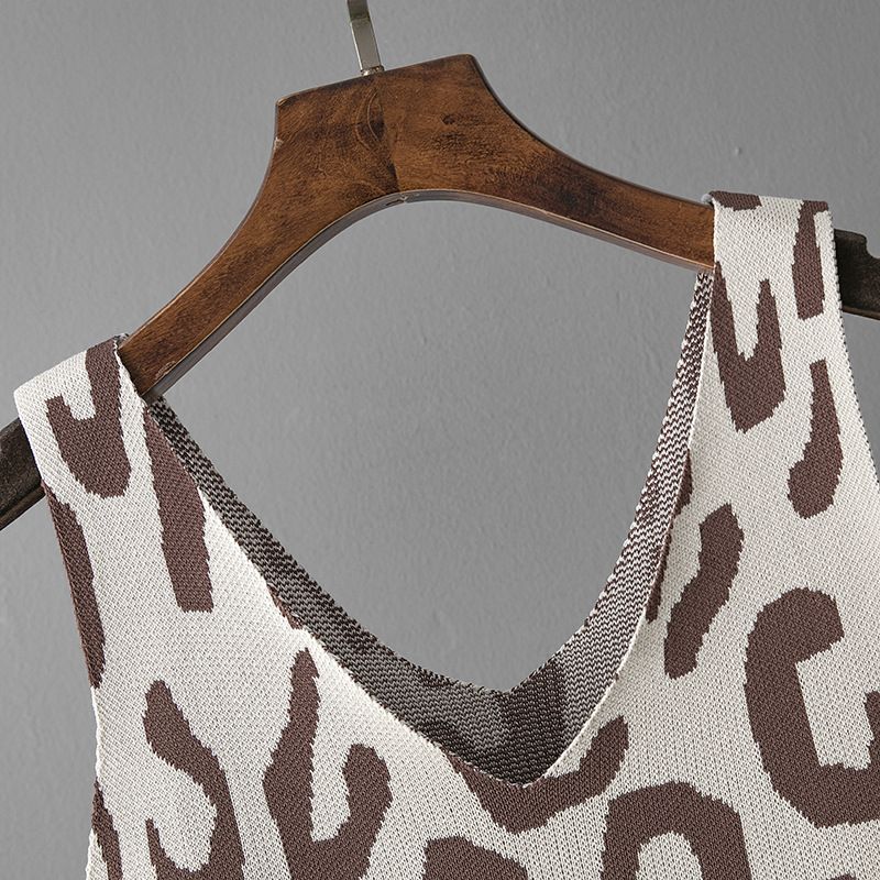 Completo autunnale da donna con cappuccio in maglia - Completo da 3 pezzi con stampa leopardata e a quadri, comodo maglione con cappuccio a maniche lunghe + pantaloni a gamba larga, coordinati casual alla moda_voghion.com