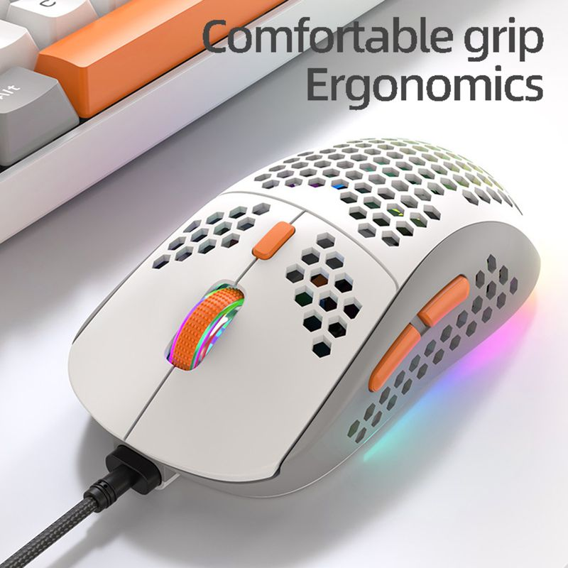Xinweiqing Gaming USB Wired DPI Adjustable Hollow Side Buttons High Precision PC Optical Mouse Computer Accessories_voghion.com