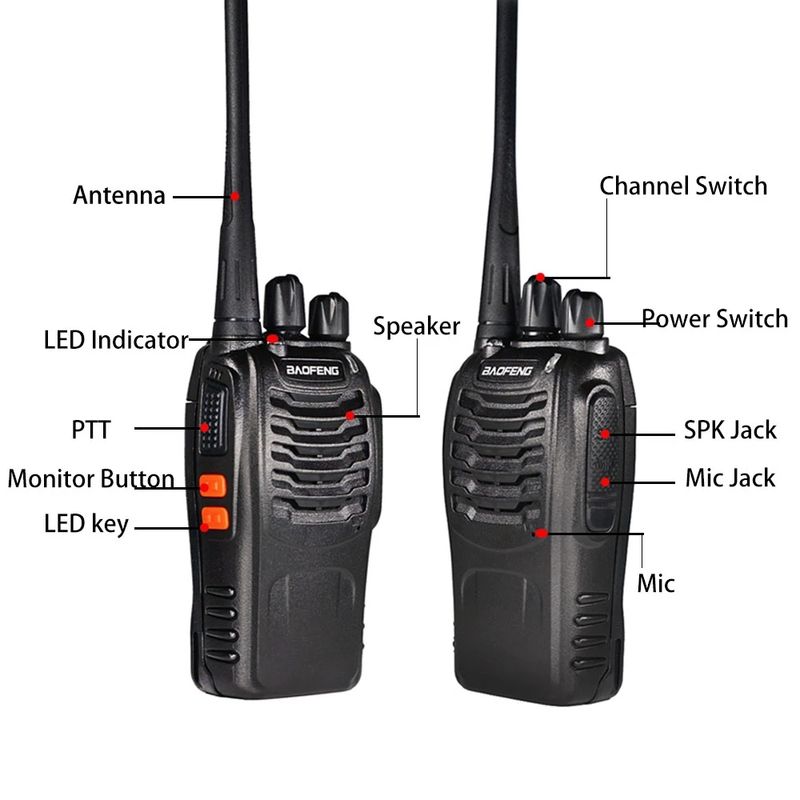10Pcs/Lot Original Baofeng BF-888S Walkie Talkie Two-way Radio Set BF 888s UHF 400-470MHz 16CH Walkie-talkie Radios_voghion.com