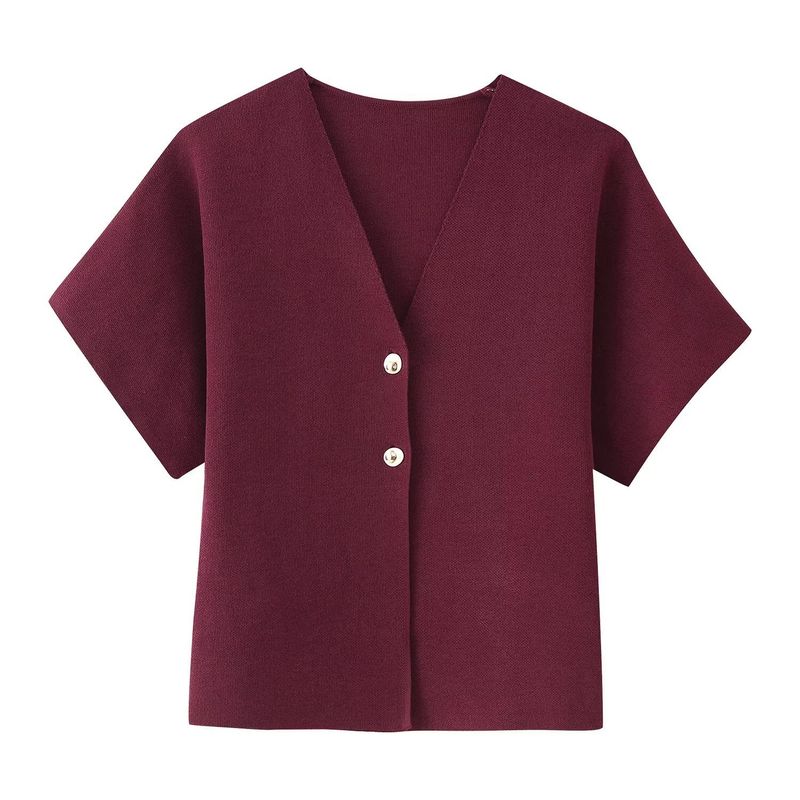 Cardigan in maglia con scollo a V, leggero e aperto sul davanti, in poliestere traspirante, versatile e indispensabile per un look a strati._voghion.com