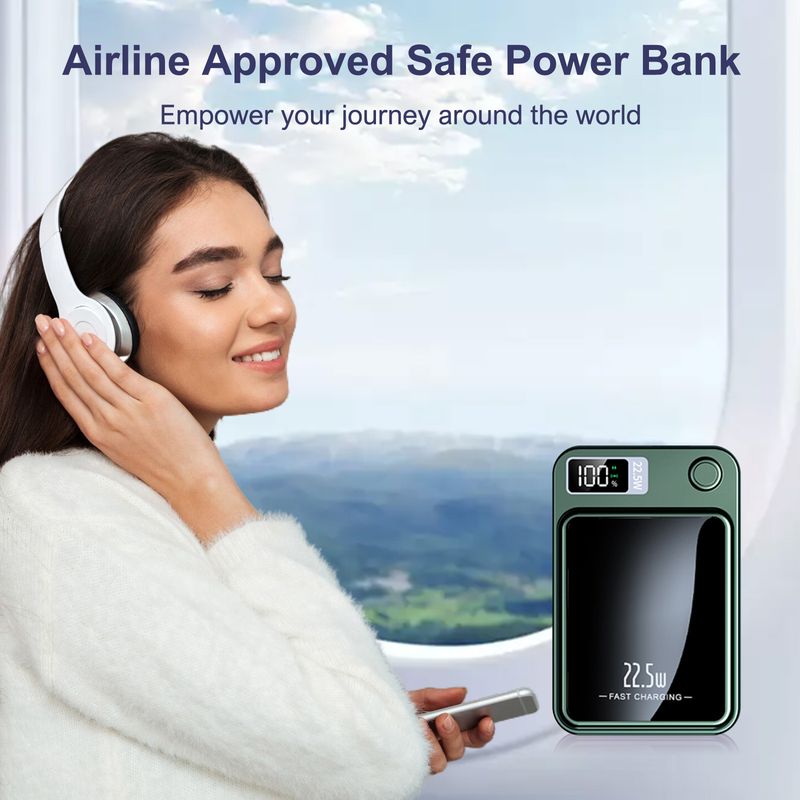 10000mAh Magnetladegerät Power Bank Wirele 22,5W USB-C Faltbarer Ständer LED-Anzeige für iPhone 16/15/14/13/12 Alle_voghion.com
