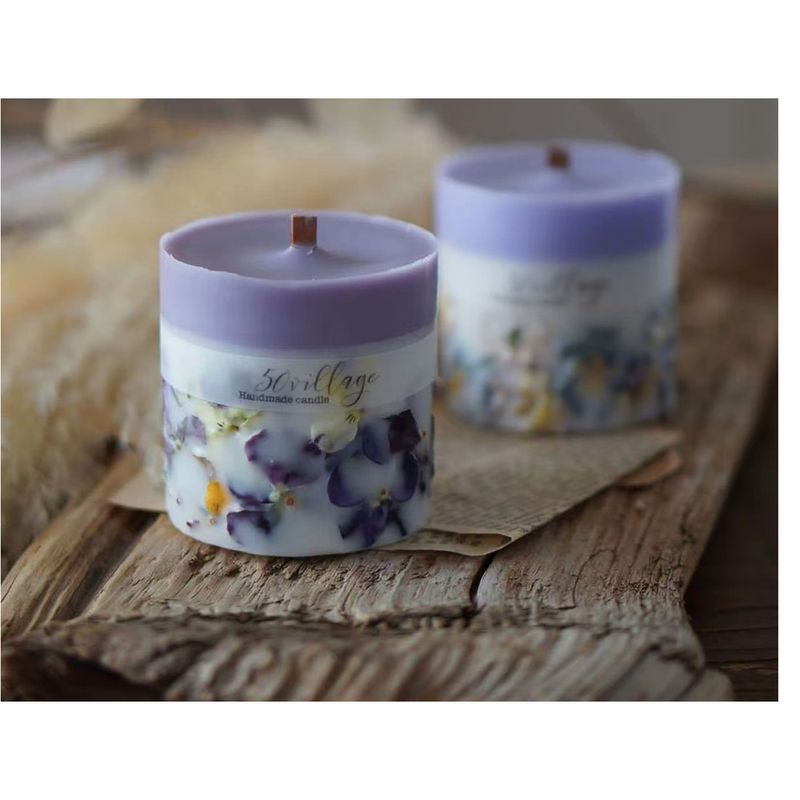 Ewige getrocknete Blumen Aromatherapie Kerze Diffusor Sojawachs Box Home Decor Geschenk-Set_voghion.com