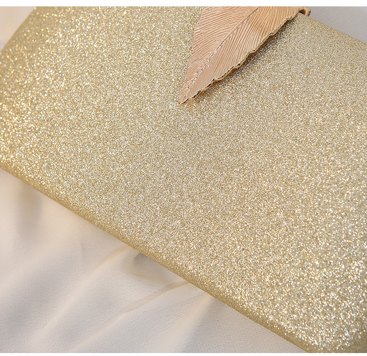 03 New Dinner Metal Leaf Box Square Bag Banquet Dress Small Handbag Female_voghion.com