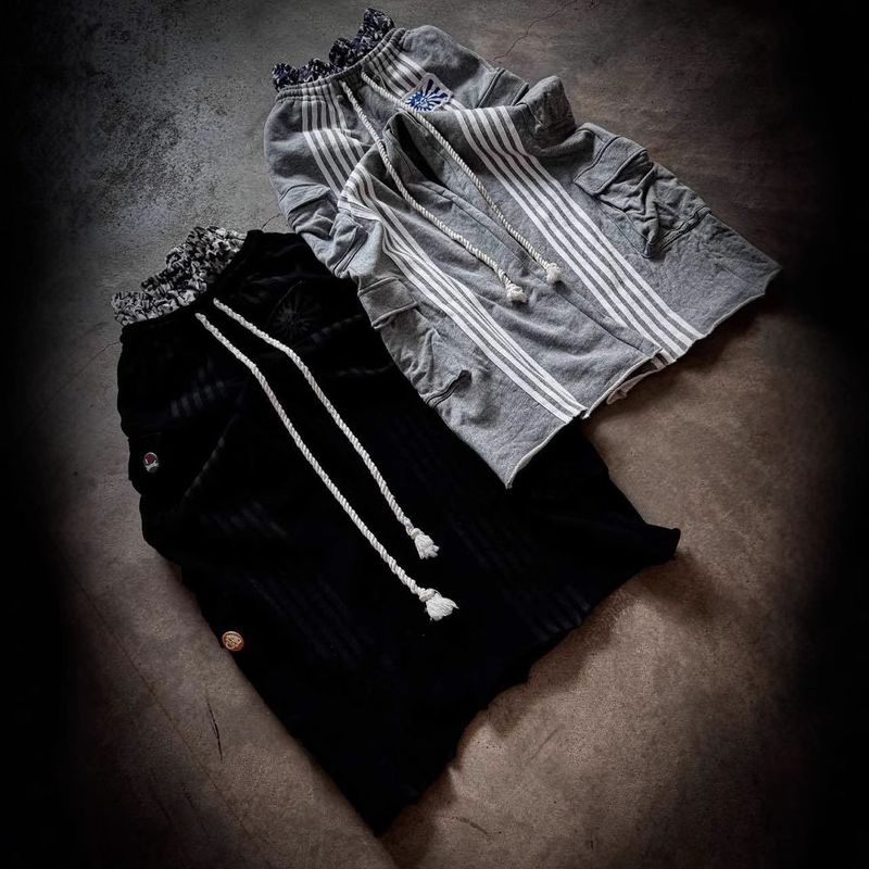 Workwear Sweatpants - Double Waist Design With Camouflage & Stripes (Loose Wide Leg Fit, Heavy Duty Industrial Style)_voghion.com
