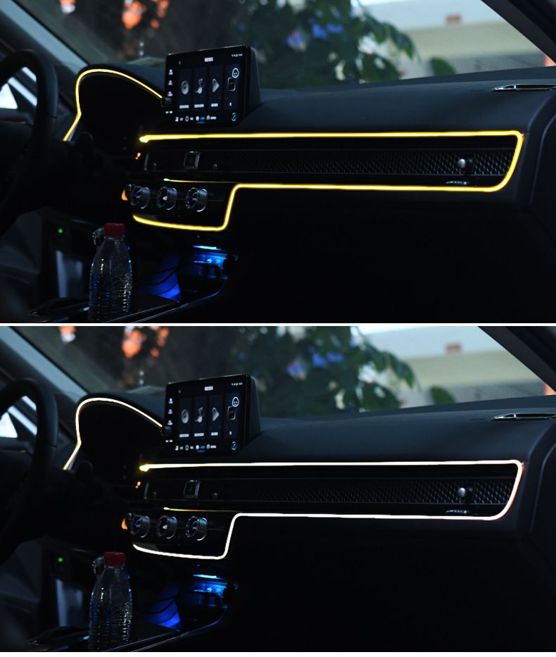 Same Style Car LED Interior Ambient Decorative Central Control Dashboard USB Color-Changing Cold Light_voghion.com
