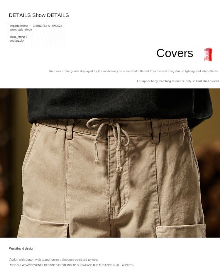 New personalized high street style tooling trousers casual trousers versatile simple fashion niche design leggings_voghion.com
