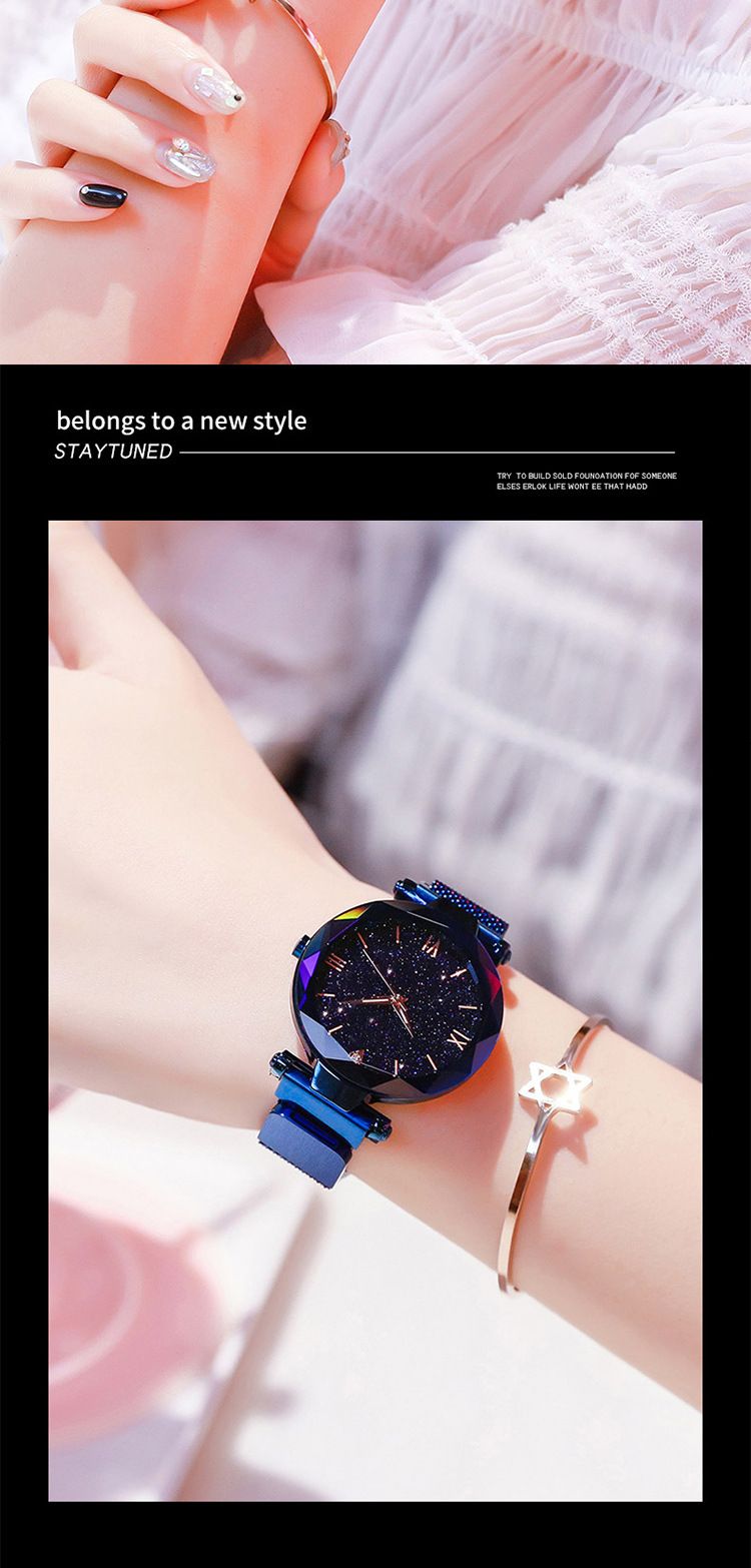 Women's Starry Sky Quartz Watch With Lazy Magnetic Strap_voghion.com