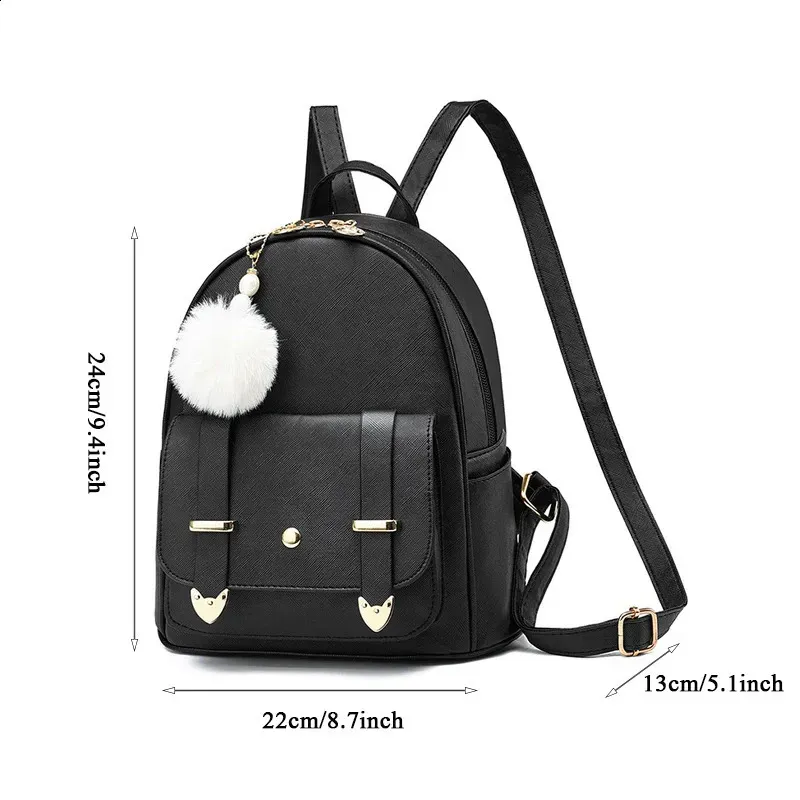 PU Leather Shoulder Mini Multi Functional Phone Bag Womens School Backpack 240829_voghion.com